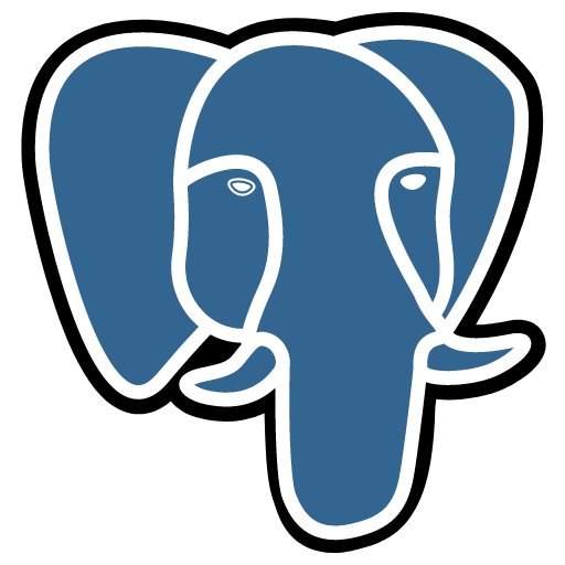 PostgreSQL adatbázis-kezelő rendszer logója.