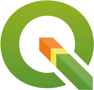 QGIS nyílt forráskódú térinformatikai szoftver logója.
