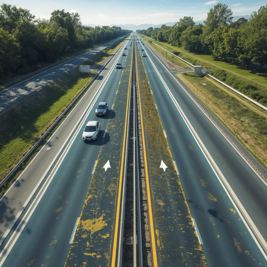 Út- és közlekedési infrastruktúra állapotának térinformatikai alapú nyomon követését bemutató nyilvántartási rendszer.