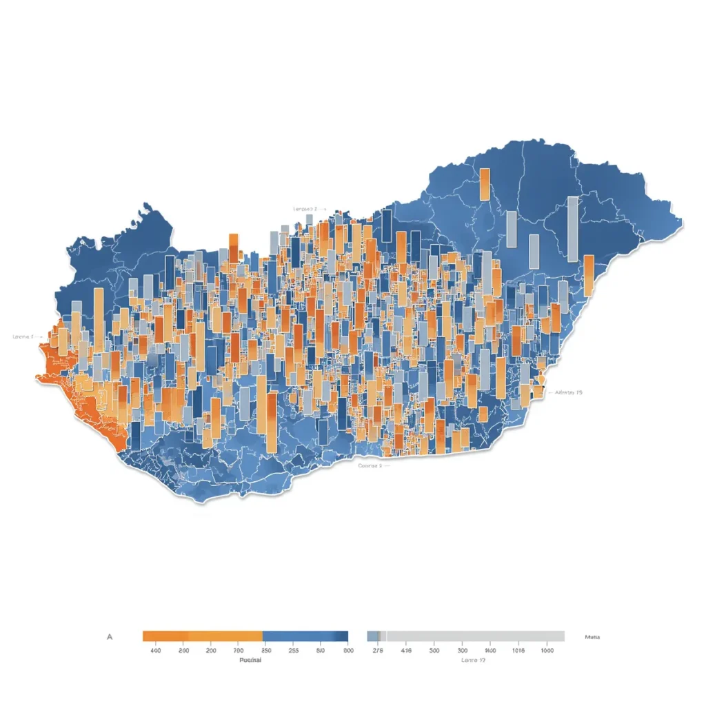 Területi adatok statisztikai elemzését és térbeli mintázatainak megjelenítését bemutató térkép.